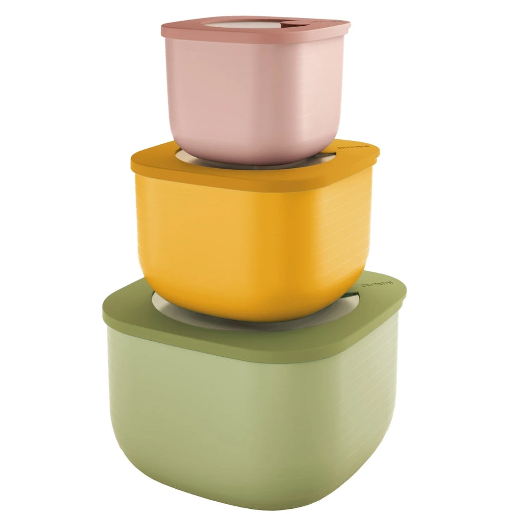 Guzzini Eco Store & More Set De 3 Contenedores Profundos Para Almacenar Alimentos