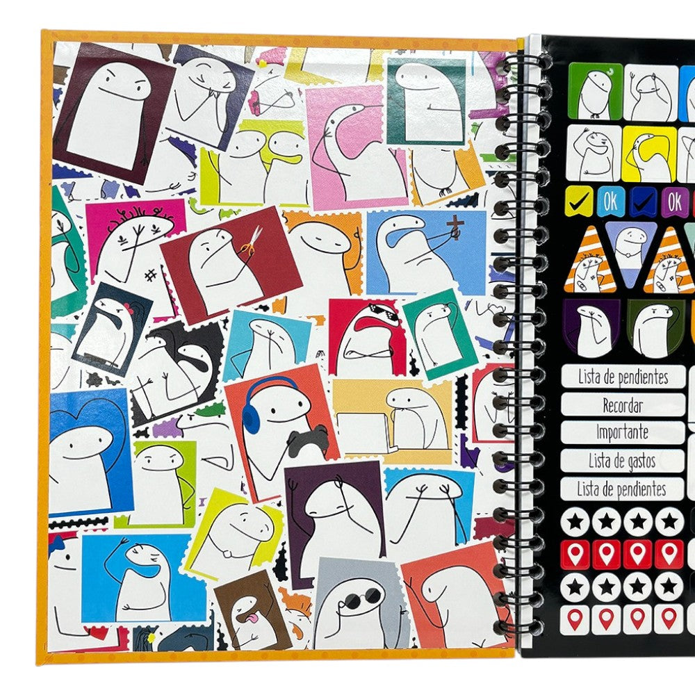 Norma Libreta Argollada Memes 6 Materias 150 Hojas Con stickers Diseños Surtidos