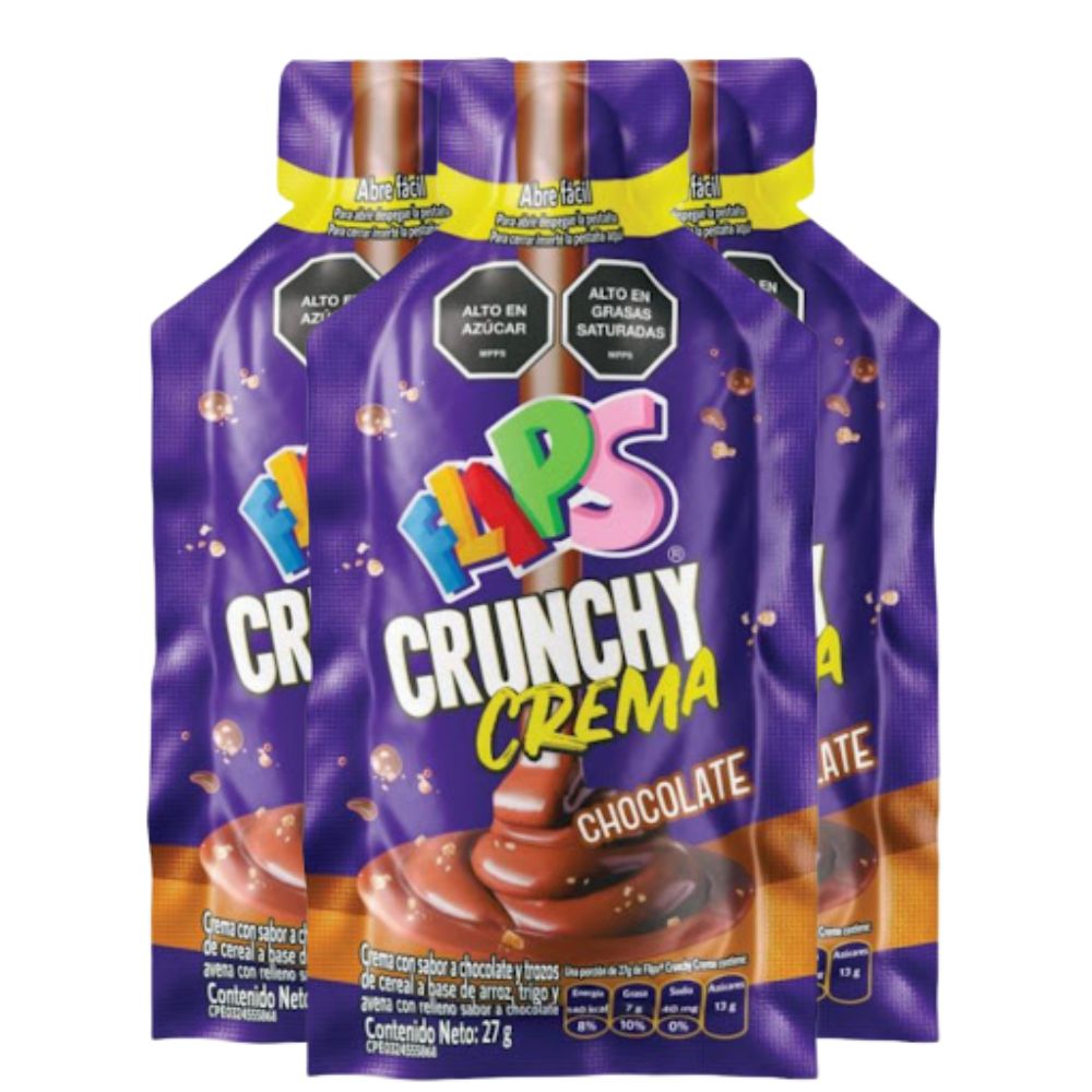 Flips Crema Crunchy Chocolate 27gr 3Und