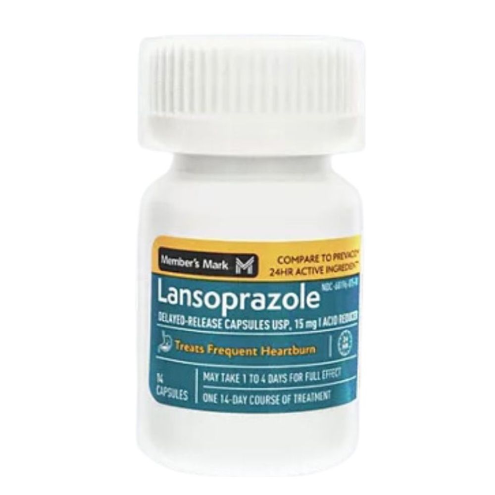 Lansoprazole Member's Mark Acid Reducer 15mg 14 Capsulas
