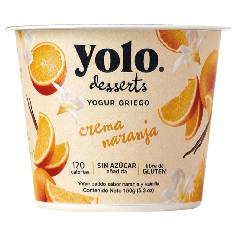 Yolo Yogurt Griego Desserts Crema Naranja 150gr