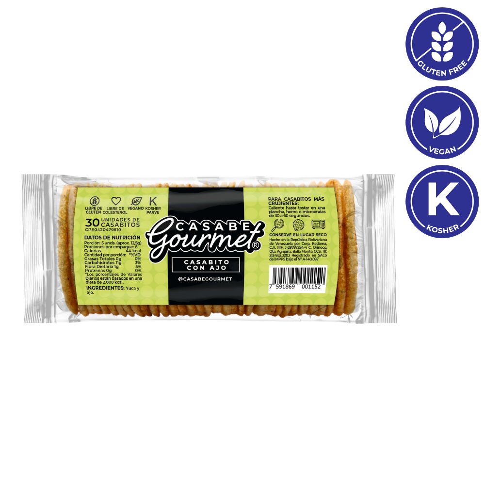 Casabe Gourmet Casabito Con Ajo