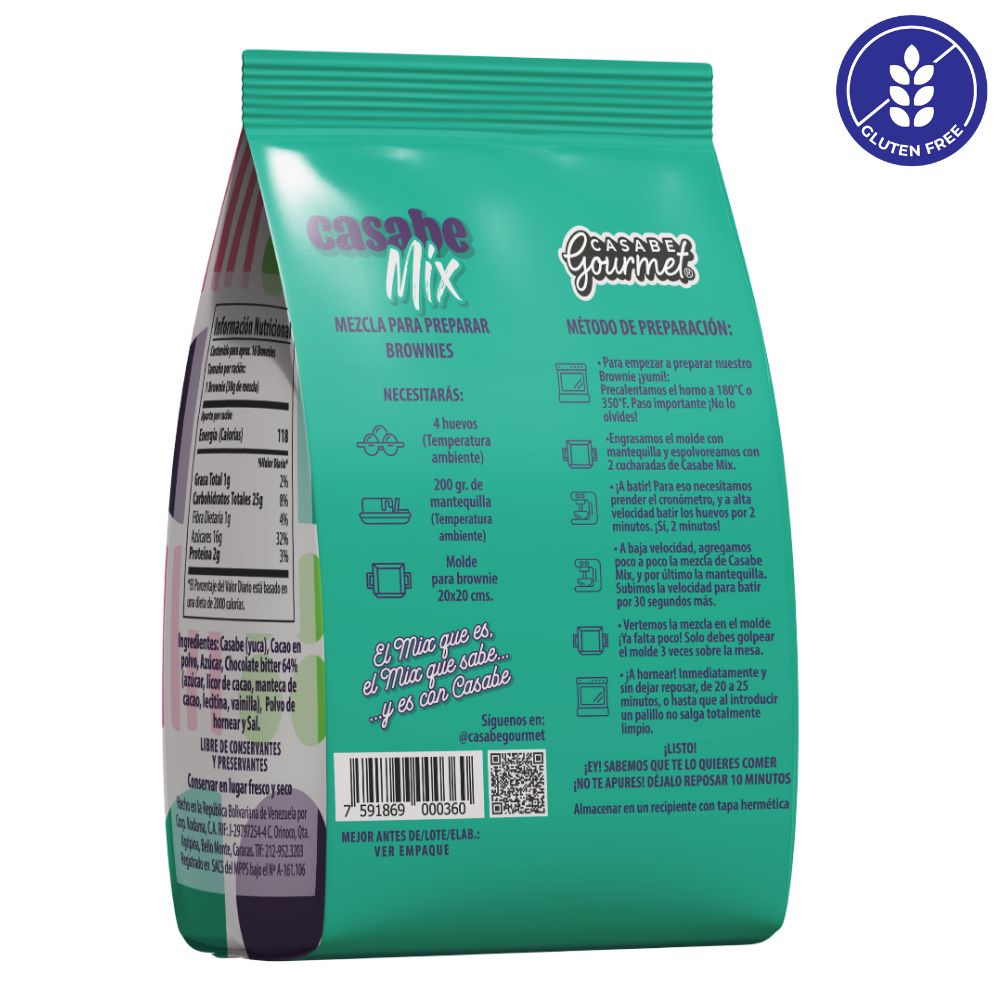 Casabe Gourmet Casabe Mix Brownie Mezcla 480gr