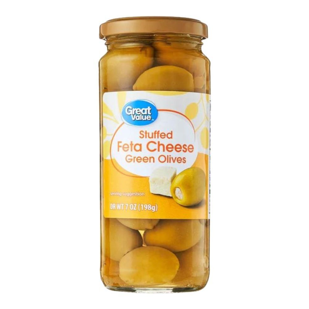 Great Value Stuffed Feta Cheese Green Olives 198gr