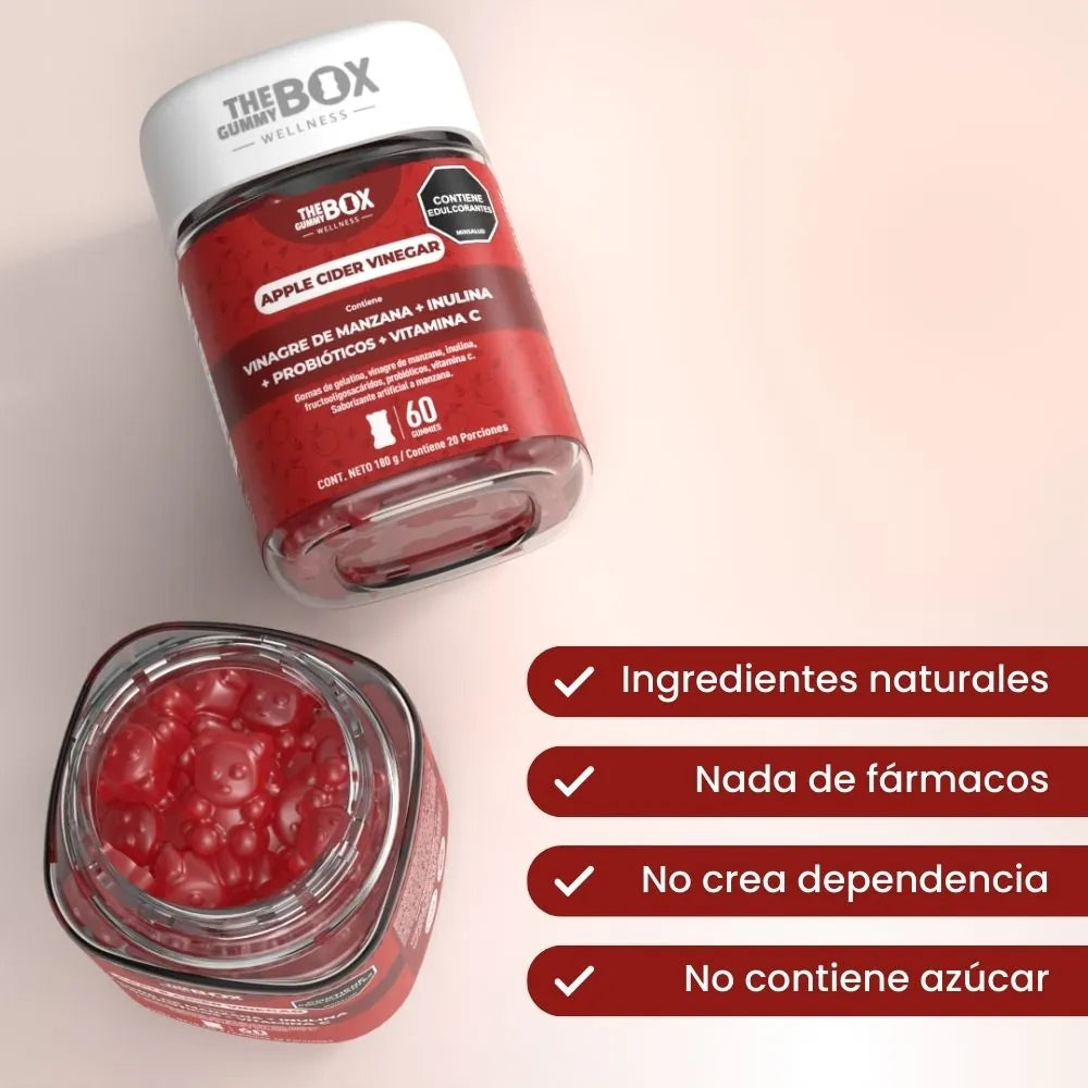 The Gummy Box Gomas De Gelatina Apple Cider Vinegar 60Und