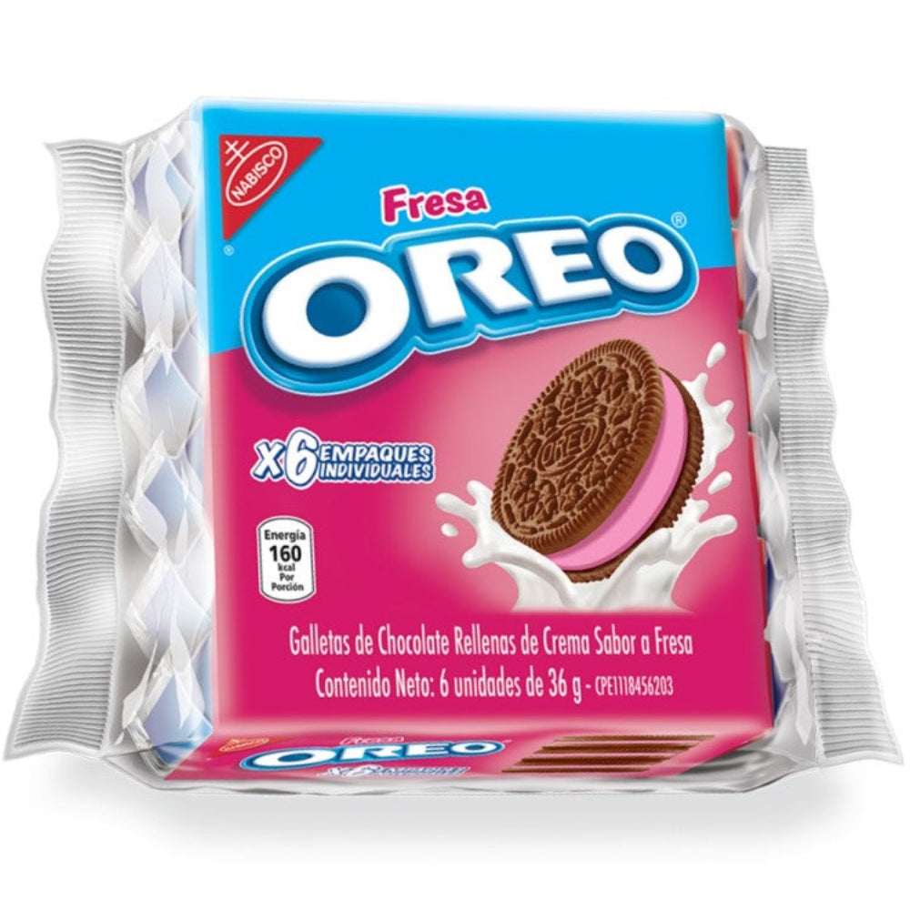 Galletas Oreo 6 Packs Fresa Empaque Individual