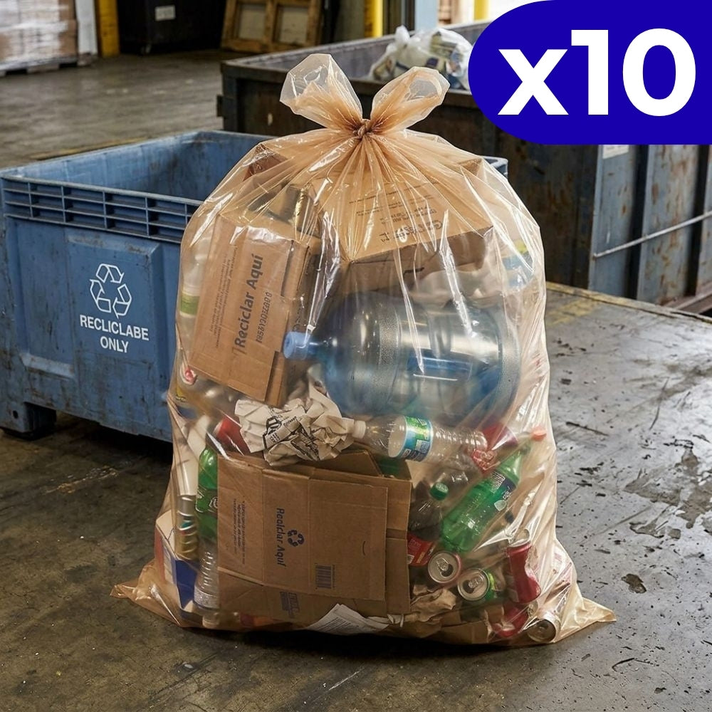 Bolsas Para Basura Agua Panela Transparente Calibre 12 40Kg x 10 Und