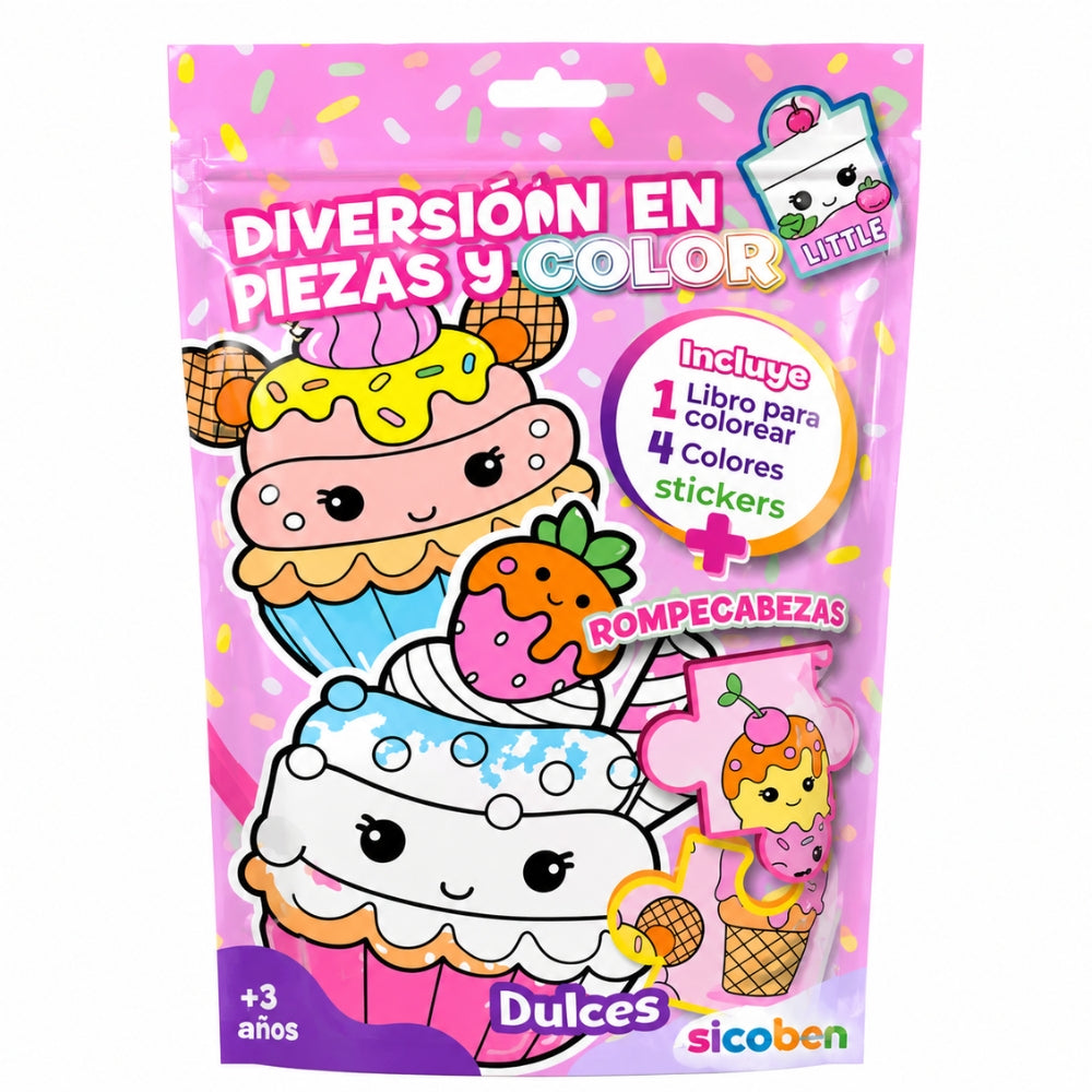 Sicoben Pack Diversion en Piezas Y Color Dulces 3+