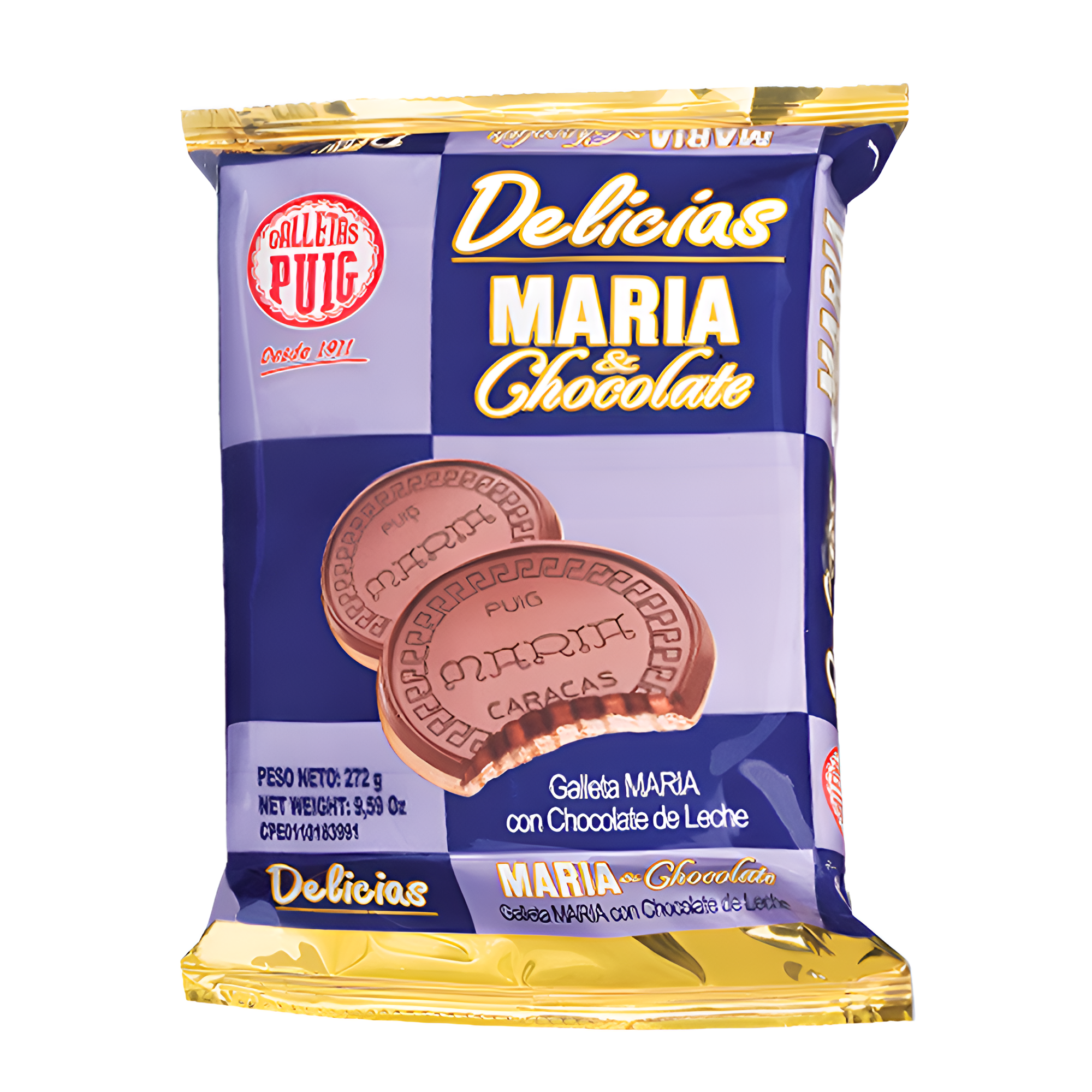 Galletas Maria Puig Delicias Con Chocolate De Leche 8 Paquetes Total 272gr