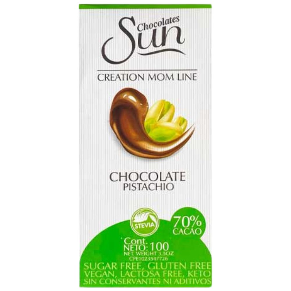 Chocolate Sun Creation Mom Line 70% Cacao Chocolate Pistacho 100gr