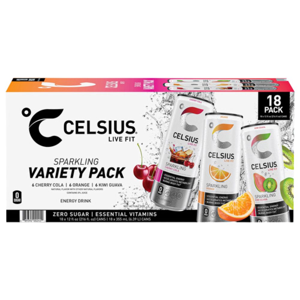 Celsius 18 Und Sparkling Variety Pack Zero Sugar 355ml