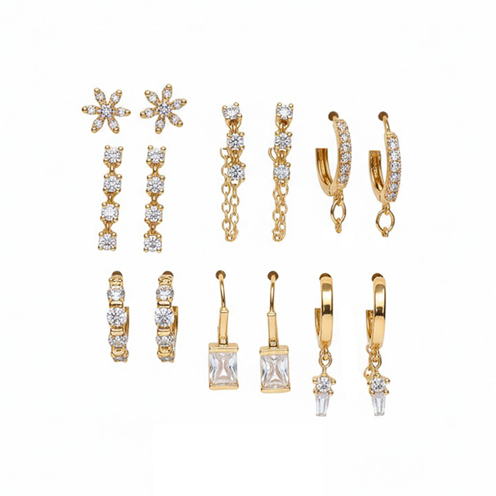 Piper K. Set De Zarcillos 6 Pares Cubic Zirconia