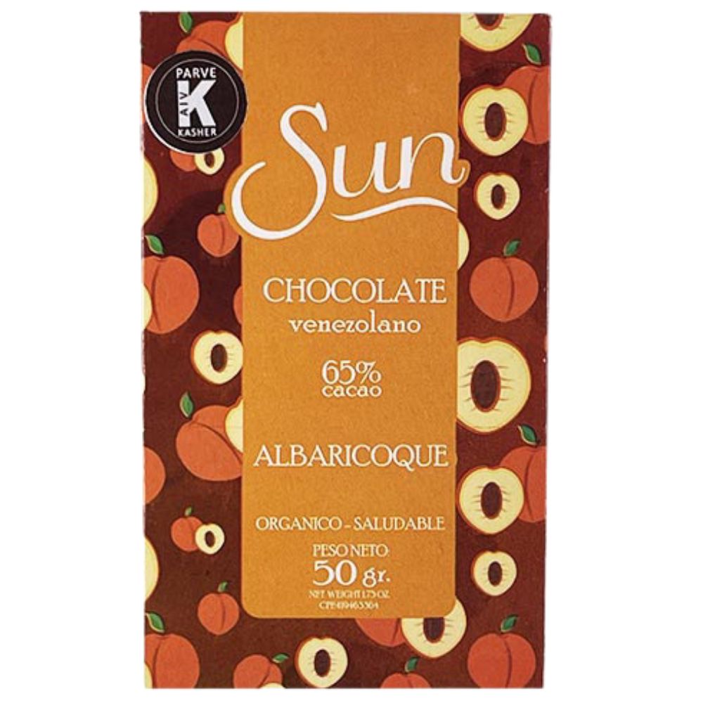 Chocolate Sun Chocolate Venezolano 65% Cacao Albaricoque Orgánico y Saludable 50gr