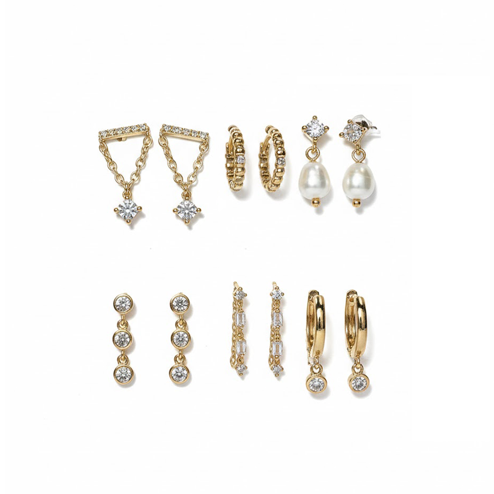 Piper K. Set De Zarcillos 6 Pares Cubic Zirconia