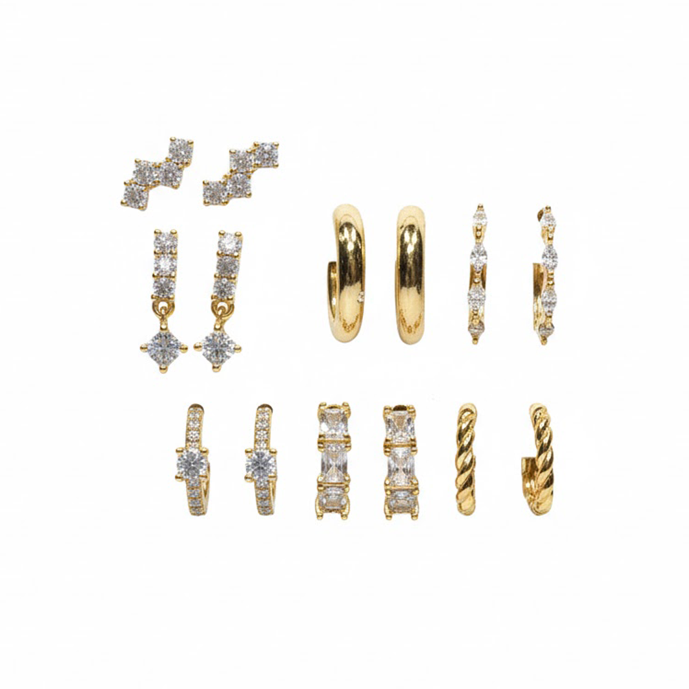 Piper K. Set De Zarcillos 7 Pares Cubic Zirconia