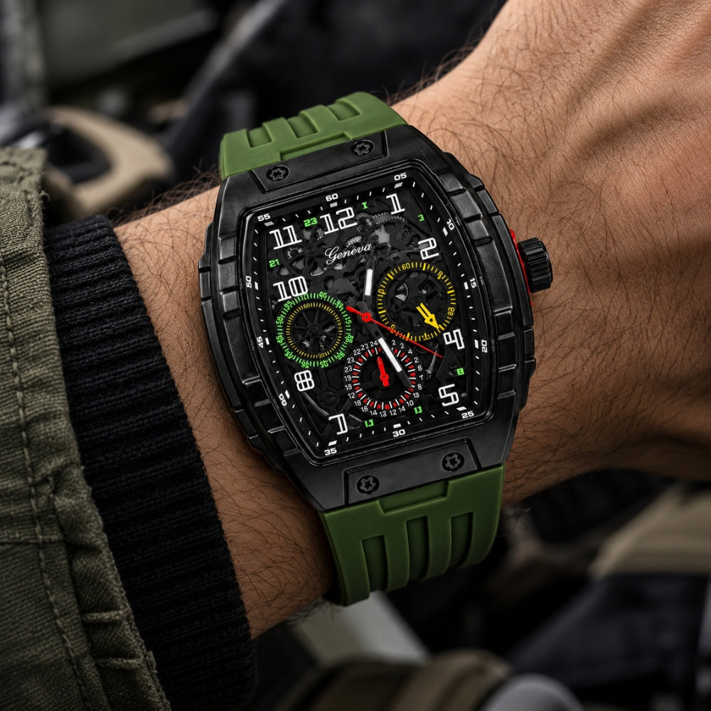 Ed Hardy Reloj Para Caballeros Olive Green & Black Sport