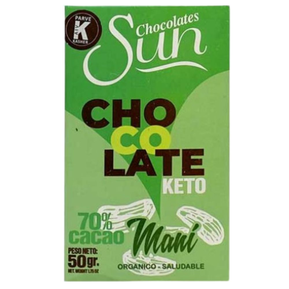 Chocolate Sun Barras Keto Mani 70% Cacao 50gr