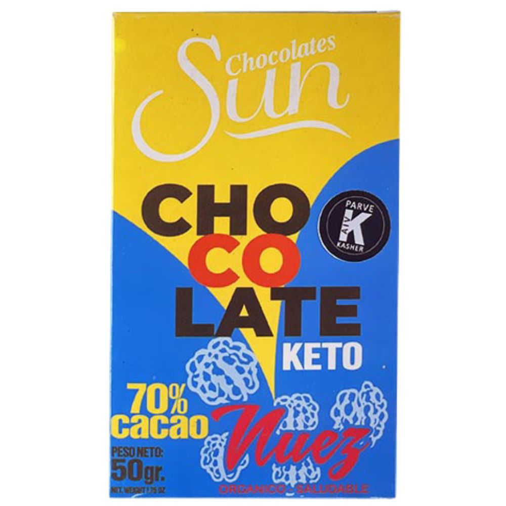 Chocolate Sun Barras Keto Nuez 70% Cacao 50gr