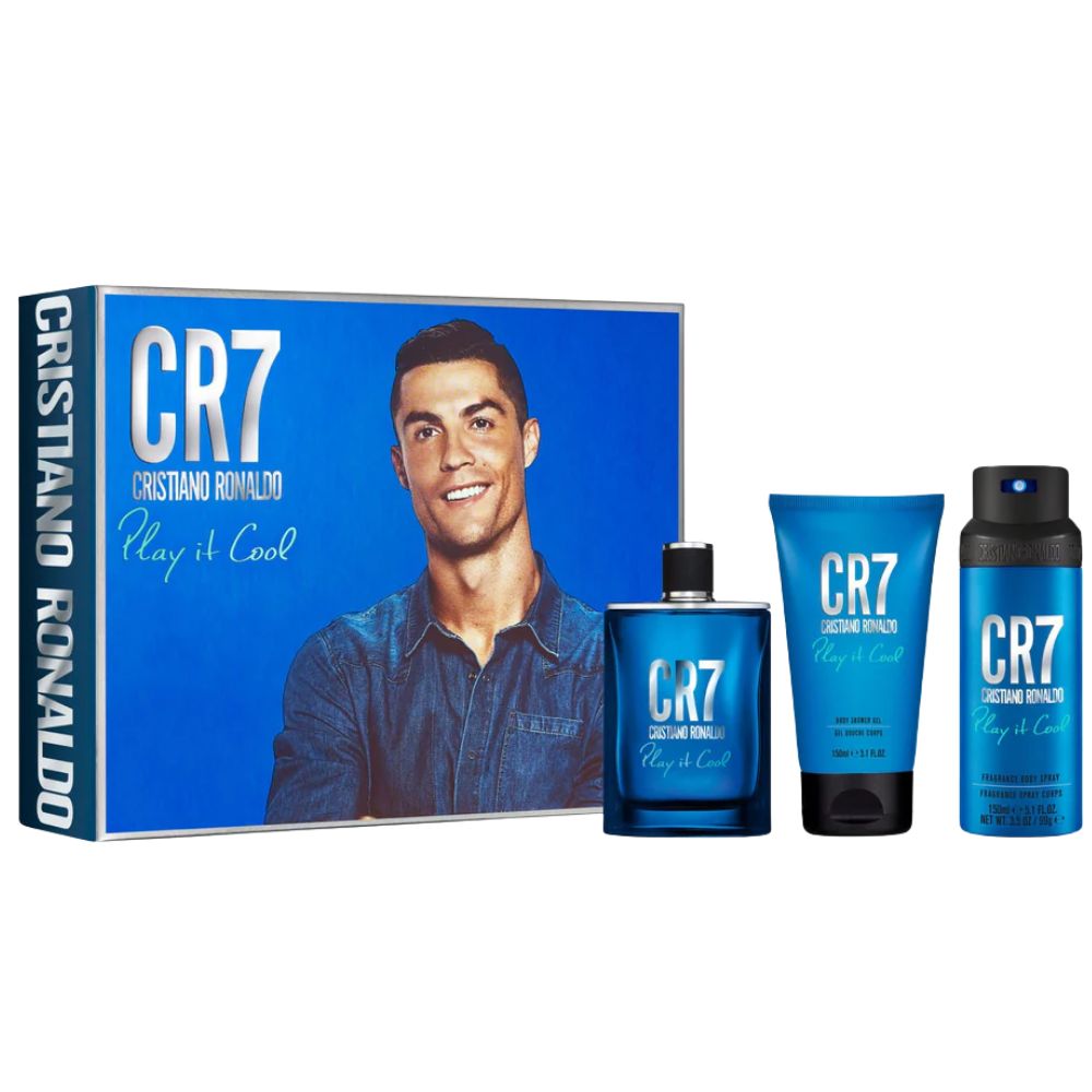 Cristiano Ronaldo CR7 Play It Cool Gift Set Eau De Toilette For Men 100ml + Body Spray 100ml + Body Shower Gel 150ml
