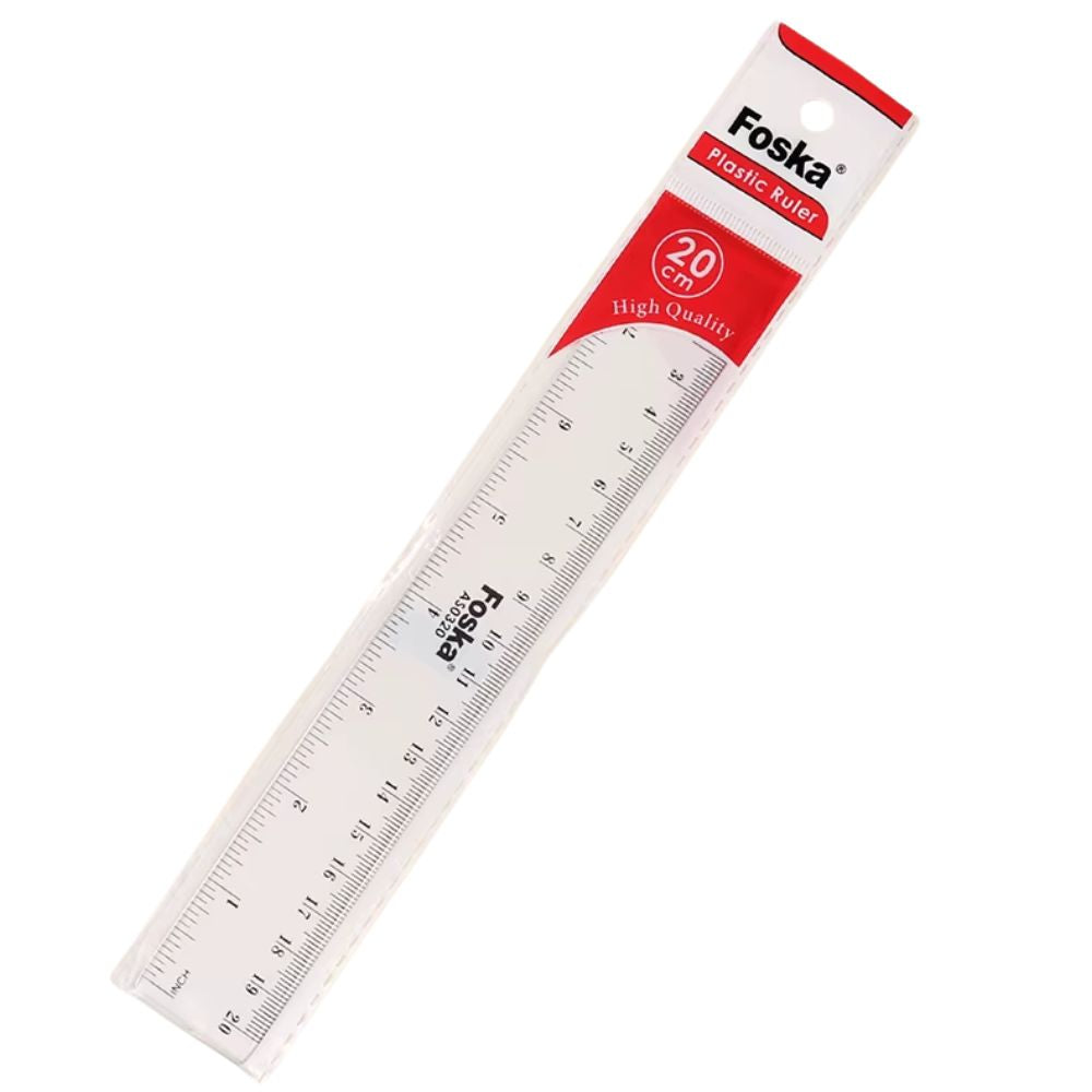 Regla Escolar Transparente 20cm Foska