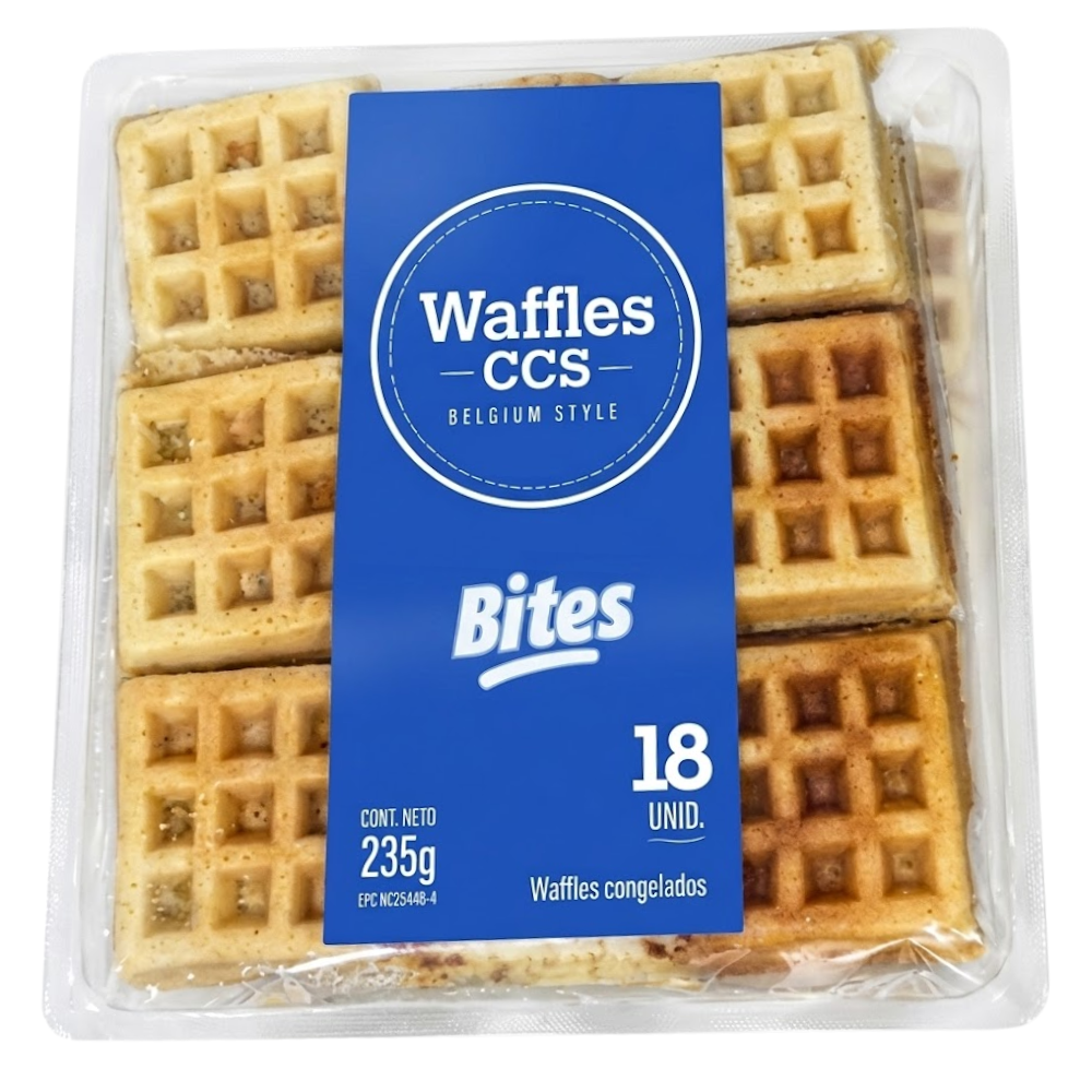 Waffle Belga Tipo Bite 18 Und Cuadrados Waffle Ccs