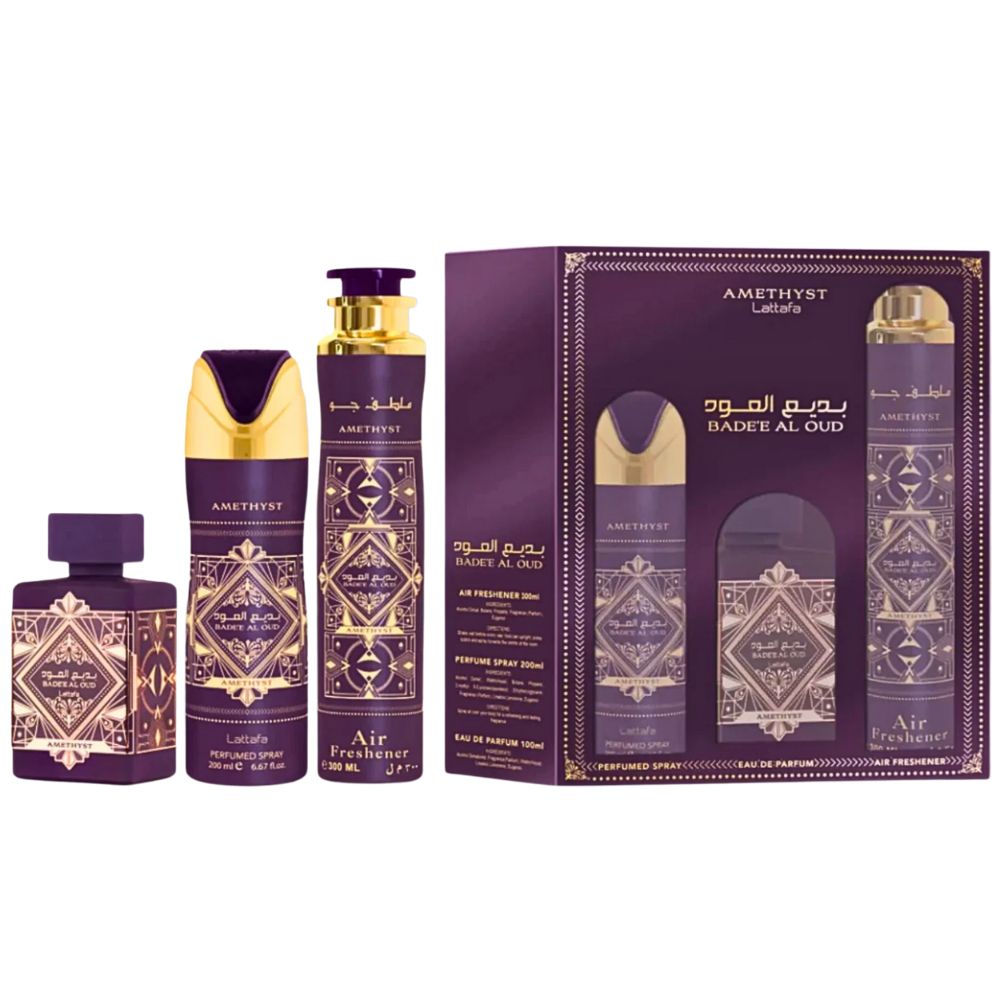 Lattafa Amethyst Set 3 Piezas Badee Al Oud Eau De Parfum Unisex