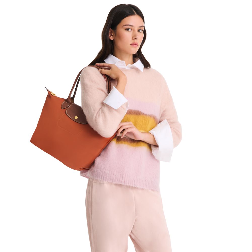Longchamp Cartera Le Pliage Shoulder Bag Medium Color Brick