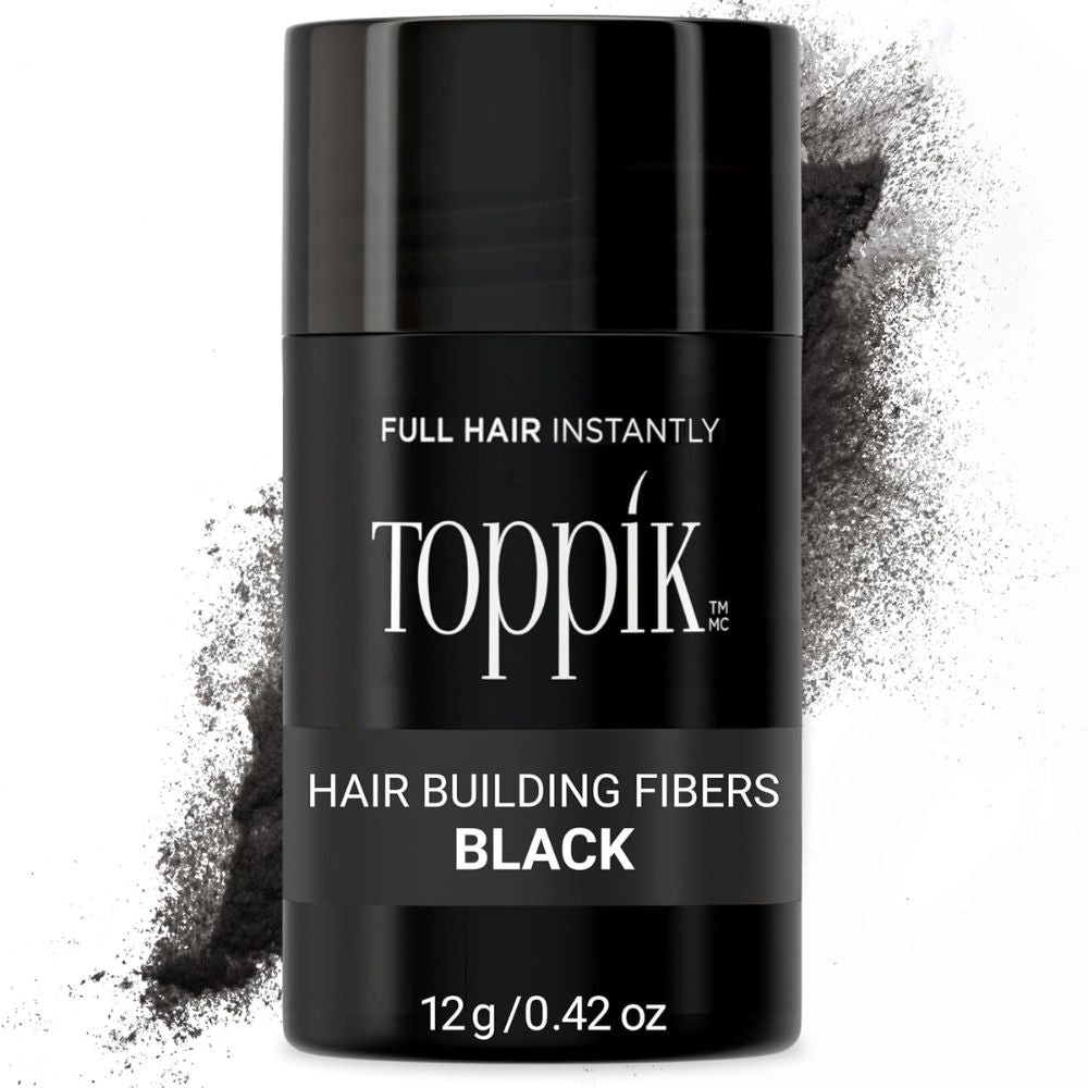 Toppik Hair Building Fibers, Fill In Fine or Thinning Hair Instantly Thicker Color Black 12gr