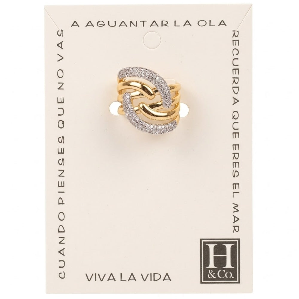 H&Co Anillo Ajustable Para Damas Sinfonia
