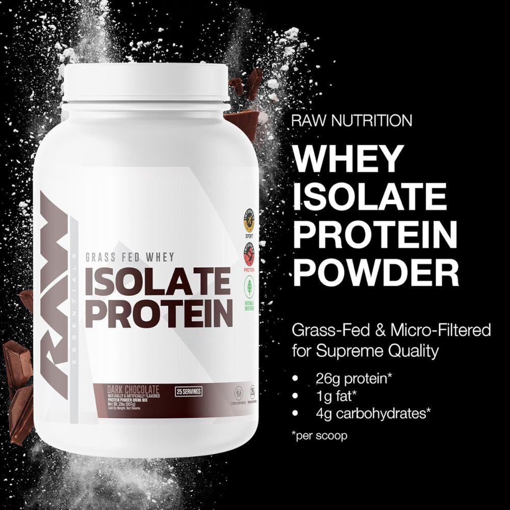 Raw Isolate Protein Chocolate Oscuro 892 Gramos 25 Servings