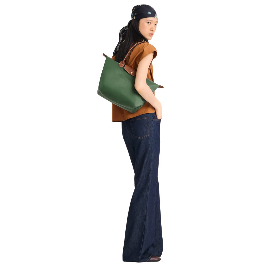 Longchamp Cartera Le Pliage Shoulder Bag Medium Color British Green