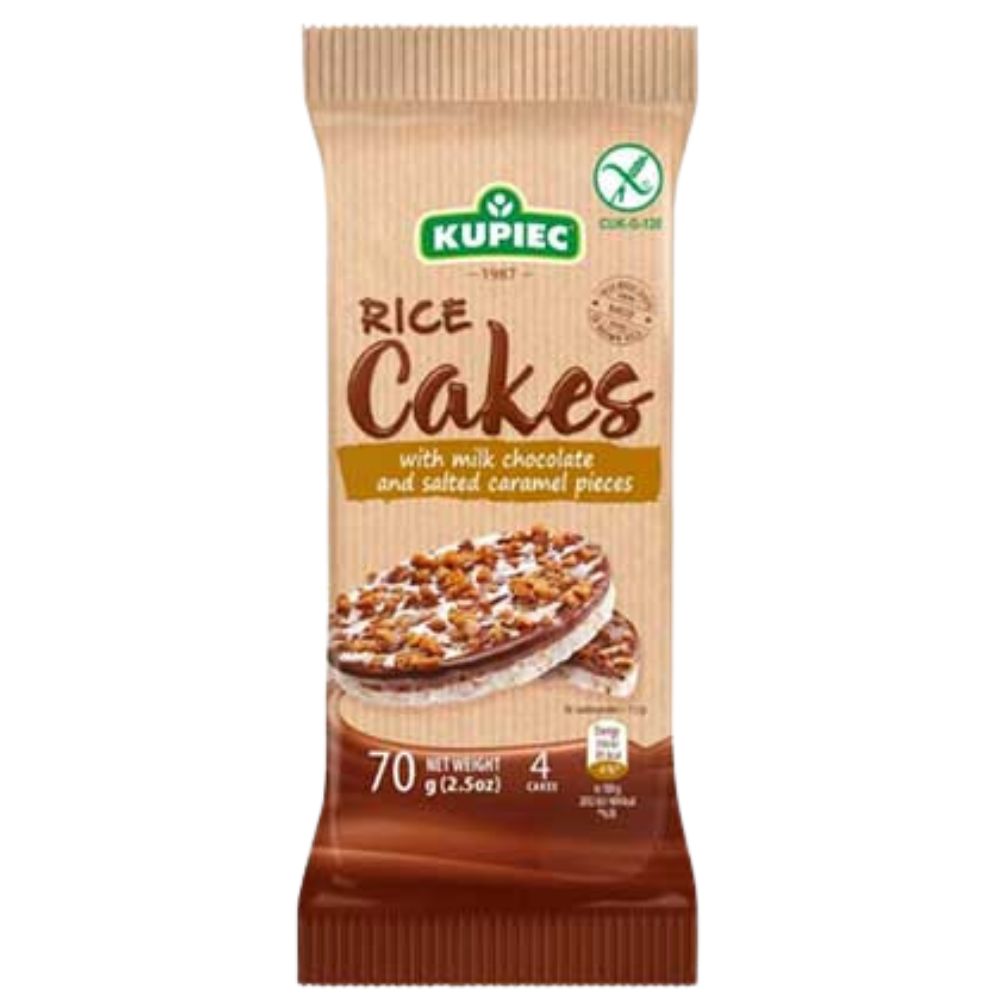 Tortas de Arroz con Chocolate de Leche y Trozos de Caramelo Salado 70gr