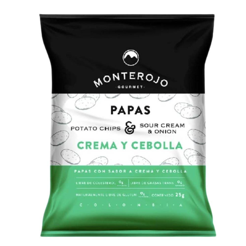 Monterojo Papas con sabor a Crema y Cebolla 100gr