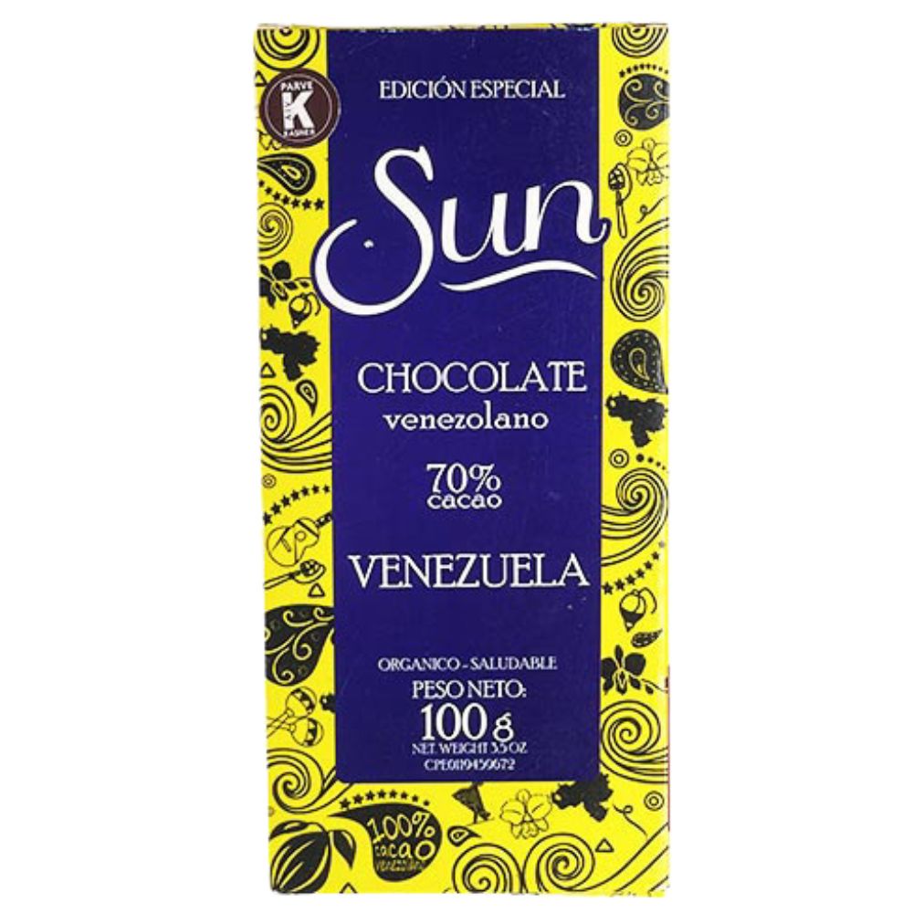 Chocolate Sun Edicion Especial Chocolate Venezolano 70% Cacao Venezuela 100gr