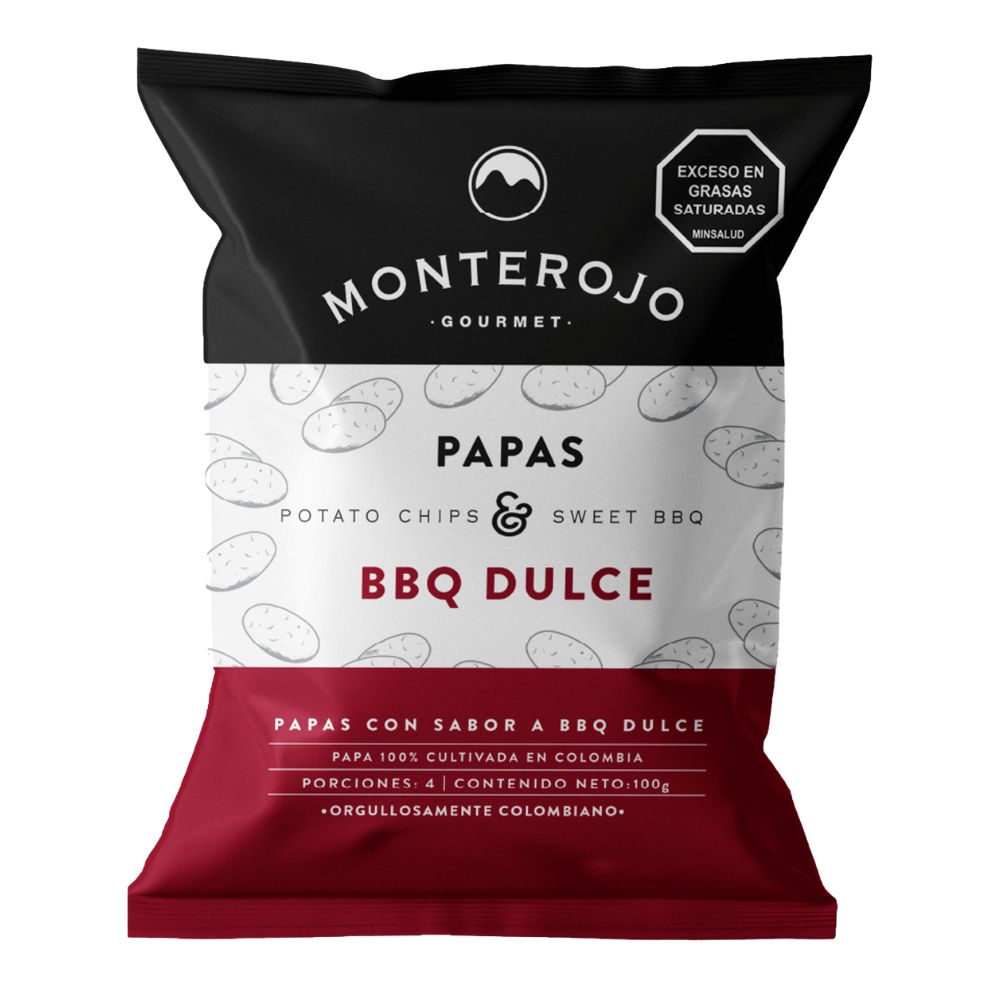 Monterojo Papas con sabor a Mezcla Andina BBQ Dulce 100gr