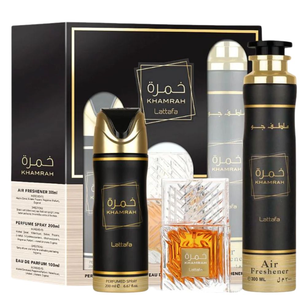 Lattafa Khamrah Set 3 Und Eau De Parfum Unisex Air Freshener & Perfumed Spray