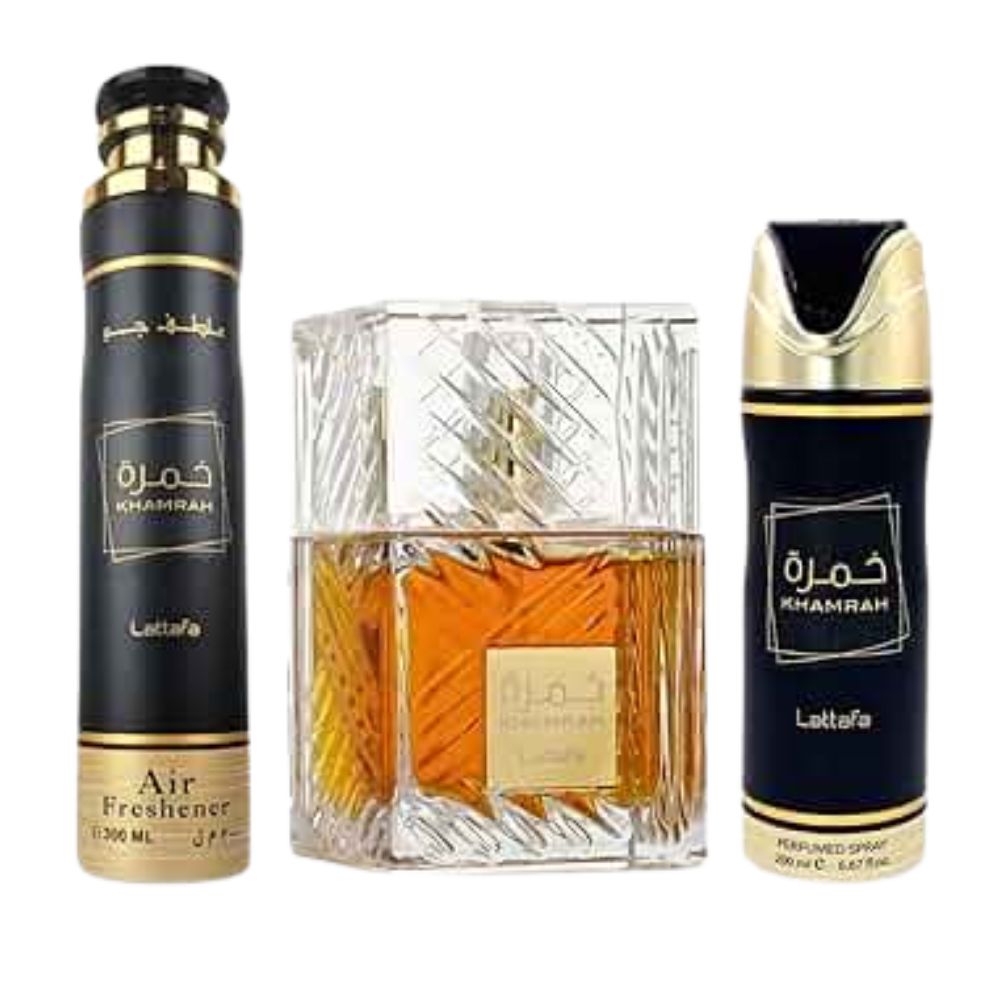 Lattafa Khamrah Set 3 Und Eau De Parfum Unisex Air Freshener & Perfumed Spray