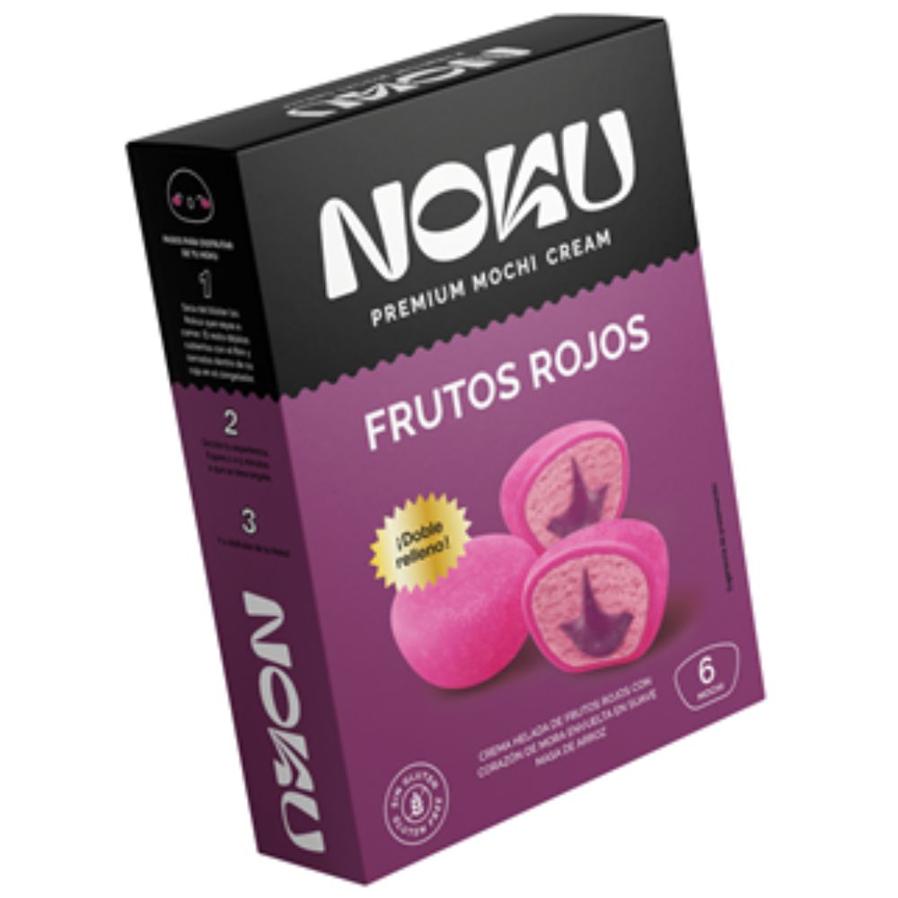 Noku Helado Premium Mochi Cream Frutos Rojos 6 Und