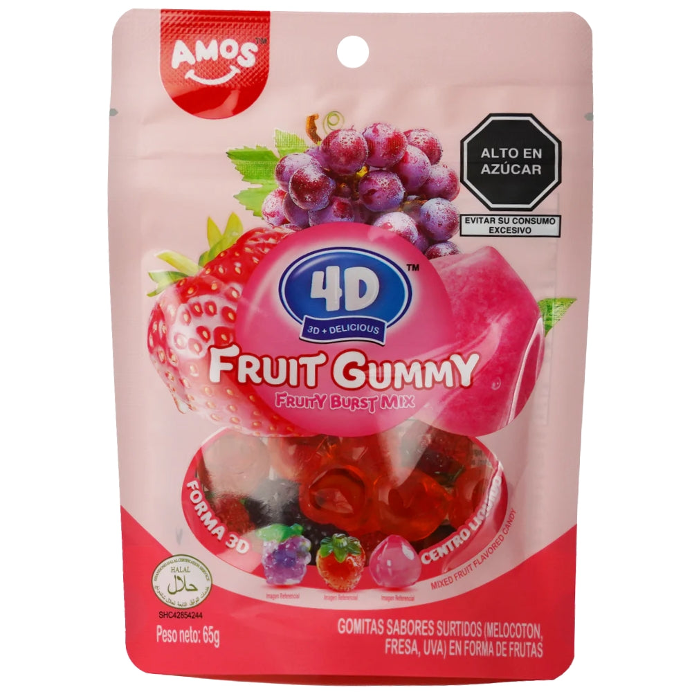 Amos 4D Gummy Fruit Burst Mix 65gr