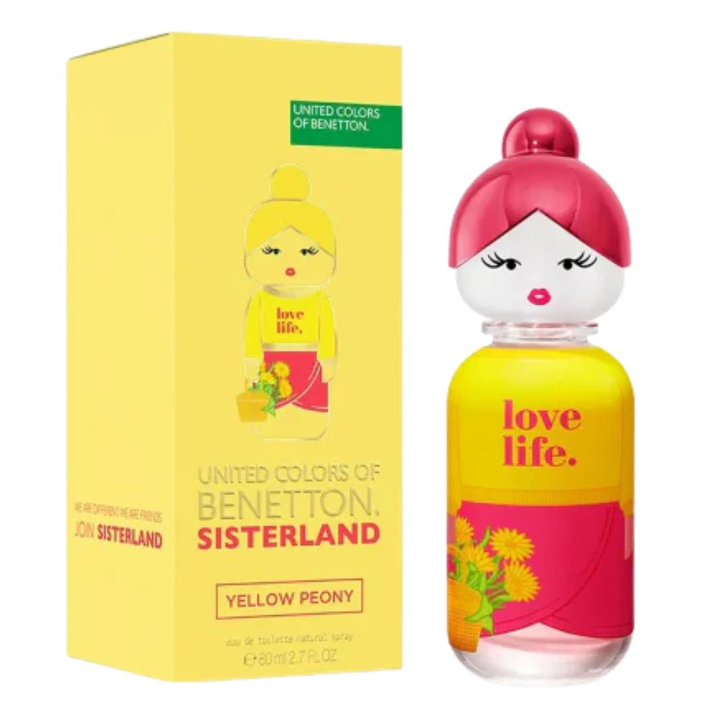 Benetton United Color Sisterland Yellow Peony Eau De Toilette For Woman 80ml