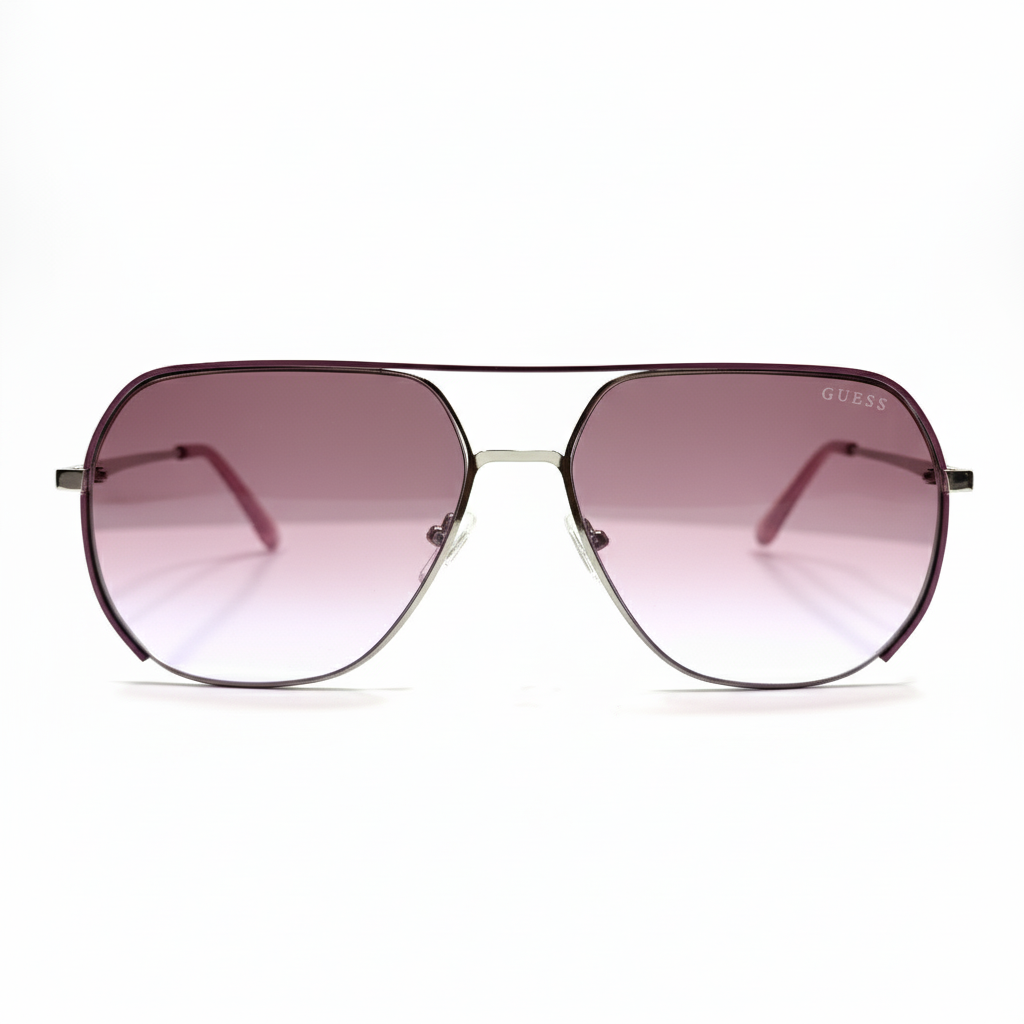 Guess Lentes De Sol Purple & Silver