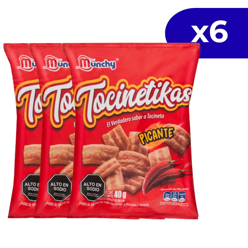 Munchy Tocinetikas Picantes 40gr x 6 Und