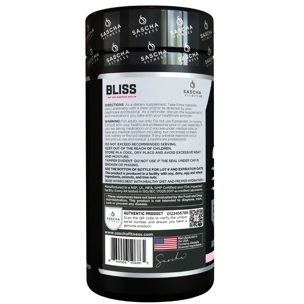 Bliss by Sascha Fitness Salud Intestinal y Digestiva 90 Capsulas