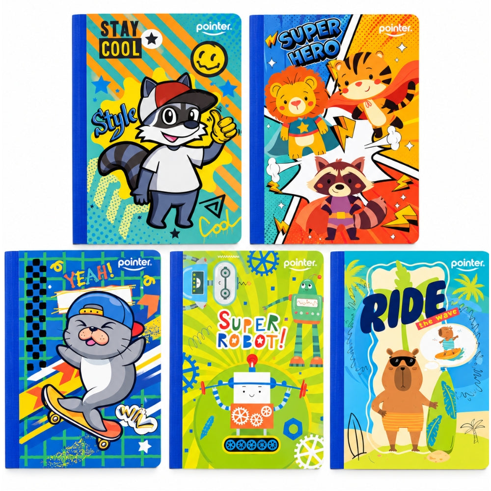 Pointer Libreta Empastada Doble Linea Niños 100 hojas Opciones Varias