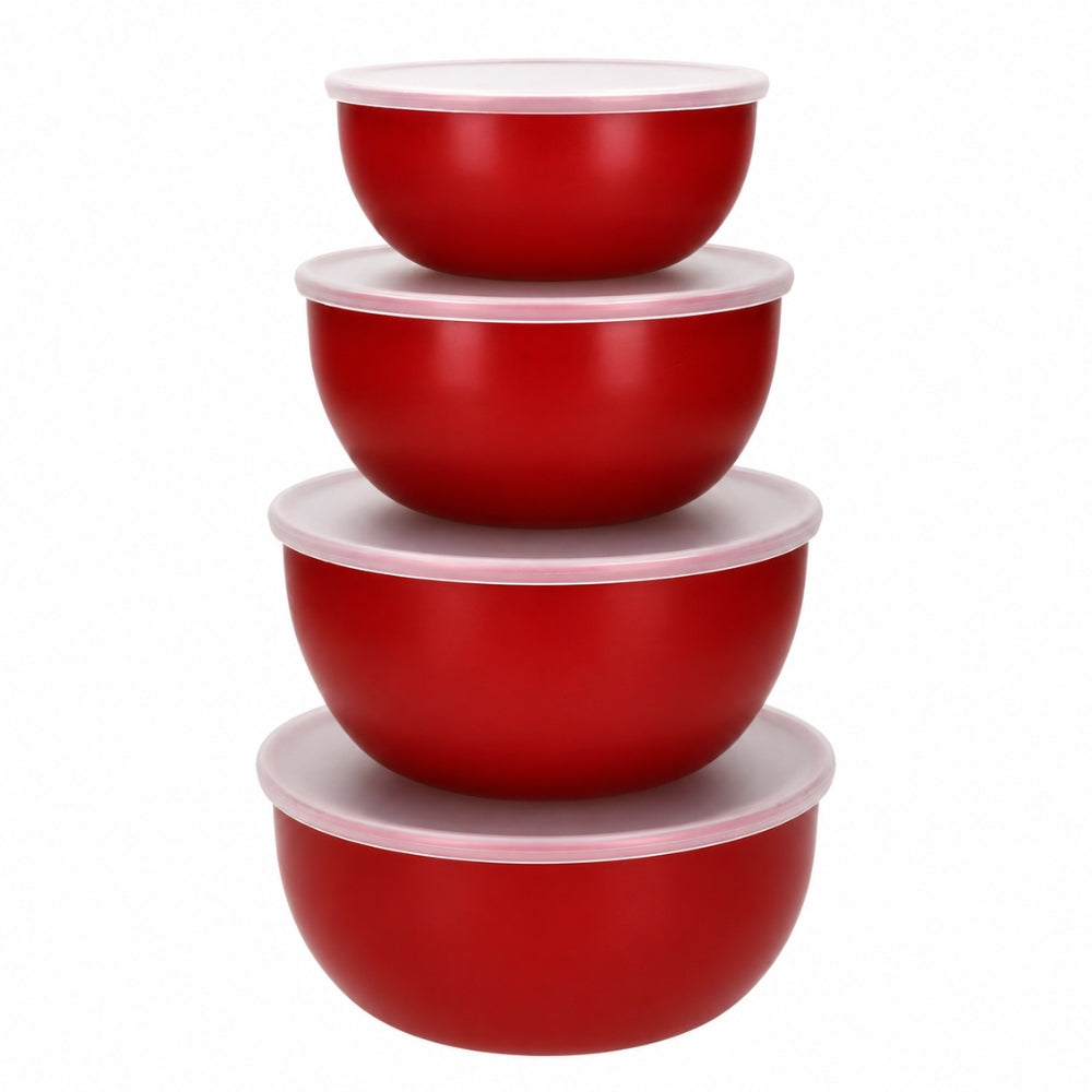 KitchenAid Juego de 4 Bowls con Tapas Color Rojo