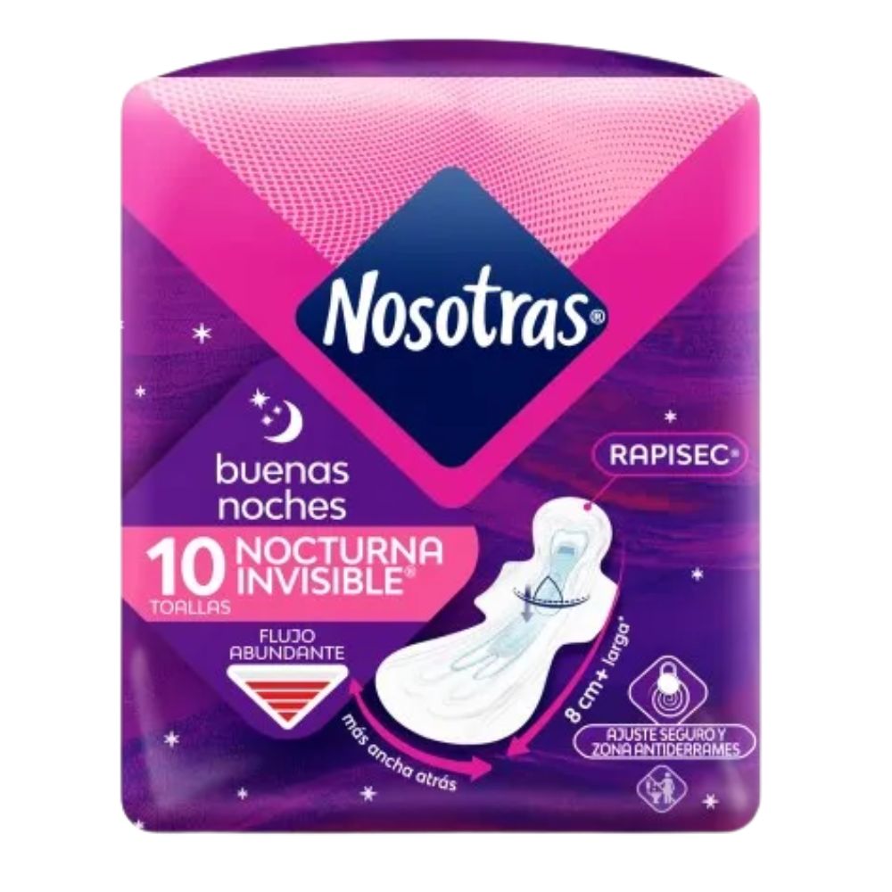 Nosotras Toalla Sanitaria Buenas Noches Clasicas Rapisec 10 Und