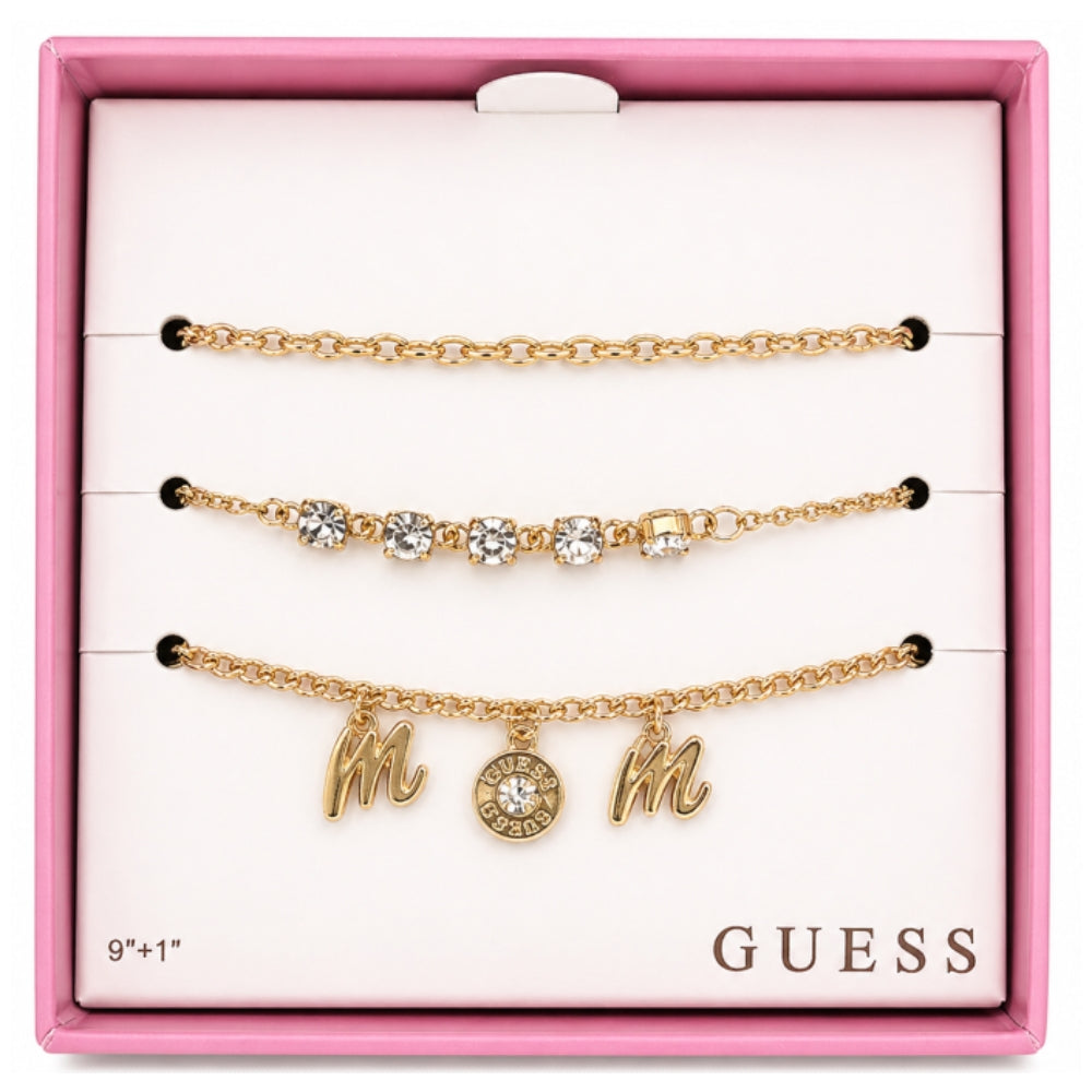 Guess Tobillera Triple Golden