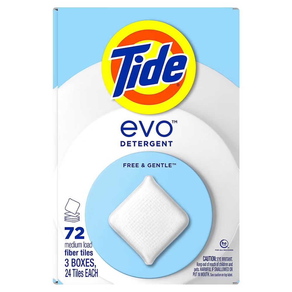 Tide Evo Detergent Free & Gentle 72 Medium Load Fiber Tiles
