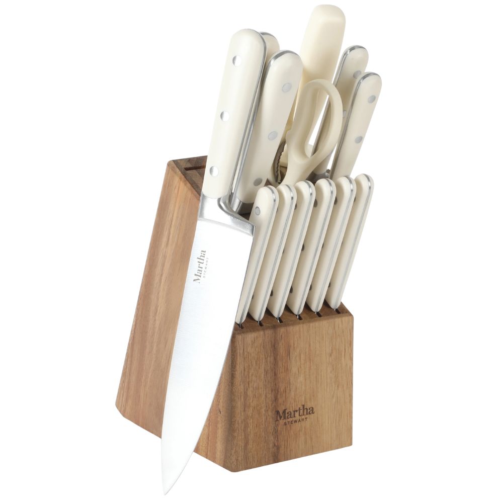 Set De Cuchillos Martha Stewart Everyday Mango Blanco 14 piezas