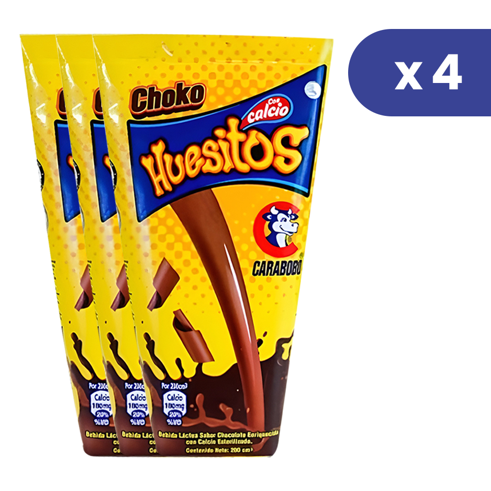 Huesitos Bebida Lactea con Sabor a Chocolate 200ml 4Und